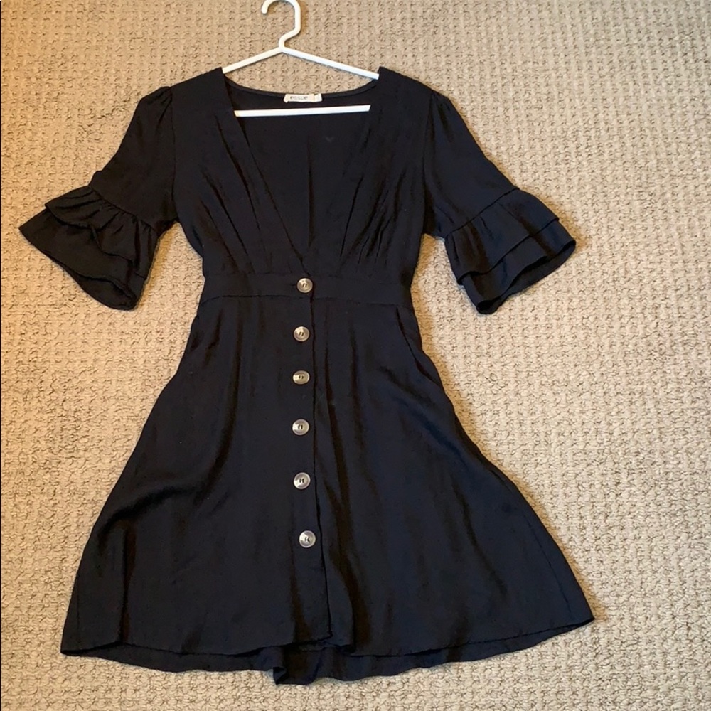 Button up black dress